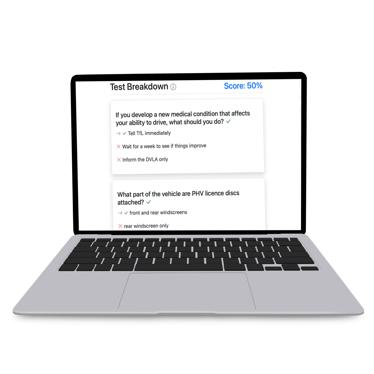 PCO Direct SERU test results page shown on laptop